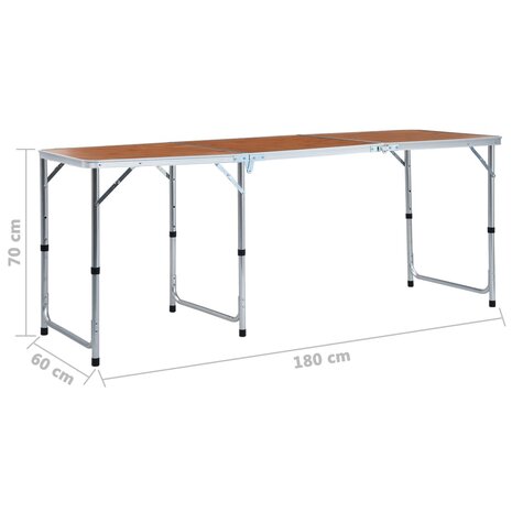 Campingtafel inklapbaar 180x60 cm aluminium