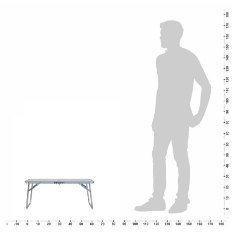 Campingtafel inklapbaar 60x40 cm aluminium wit