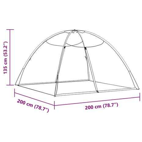 Klamboe met deuren Mongolia 220 gaas 200x200x130 cm wit