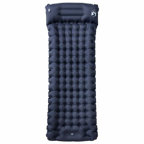 Kampeermatras met kussen zelfopblazend 1-persoons grijs