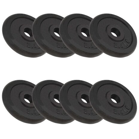 Halterschijven 8 st 8x2,5 kg gietijzer