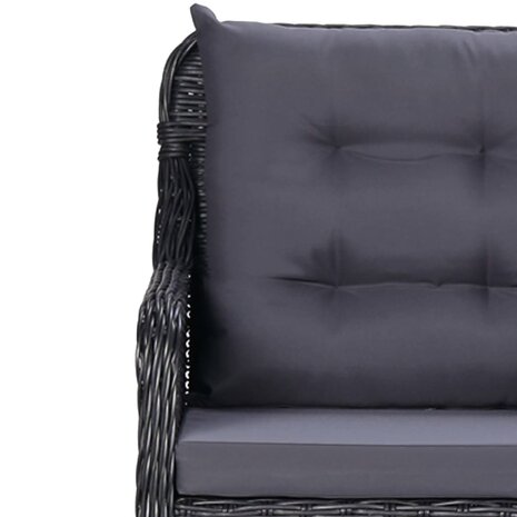 11-delige Tuinset poly rattan zwart
