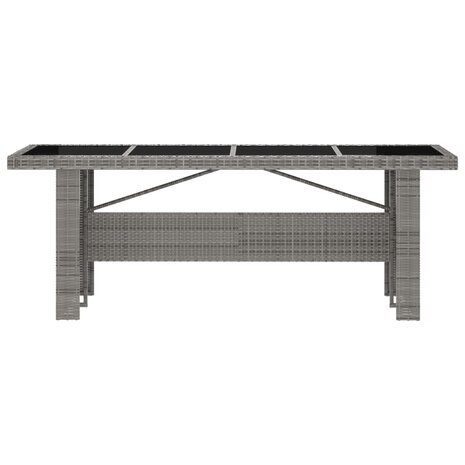 11-delige Tuinset met kussens poly rattan grijs