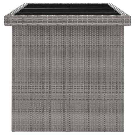 11-delige Tuinset met kussens poly rattan grijs