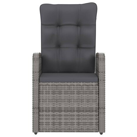 11-delige Tuinset met kussens poly rattan grijs