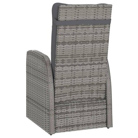11-delige Tuinset met kussens poly rattan grijs
