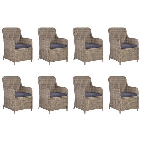 11-delige Tuinset poly rattan bruin
