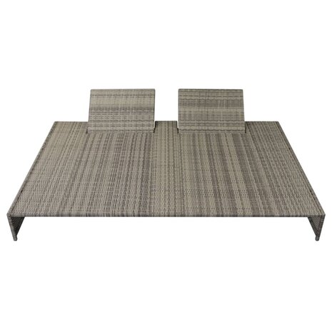 5-delige Loungeset met kussens poly rattan grijs