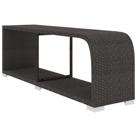 10-delige Loungeset met kussens poly rattan zwart