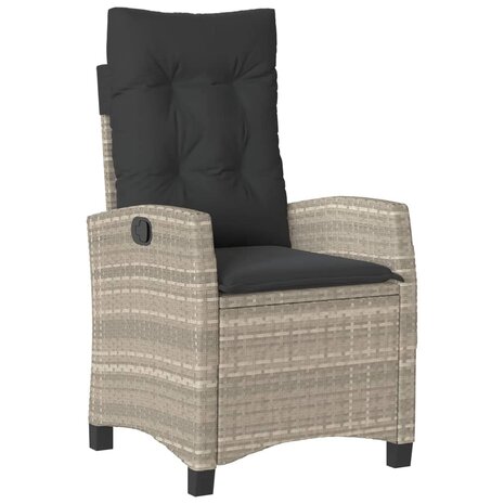 7-delige Tuinset met kussens poly rattan grijs