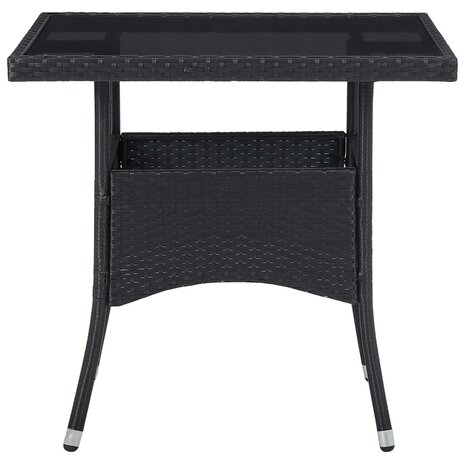 3-delige Tuinset poly rattan en acaciahout zwart