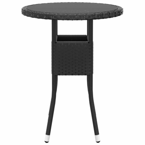 5-delige Loungeset poly rattan zwart
