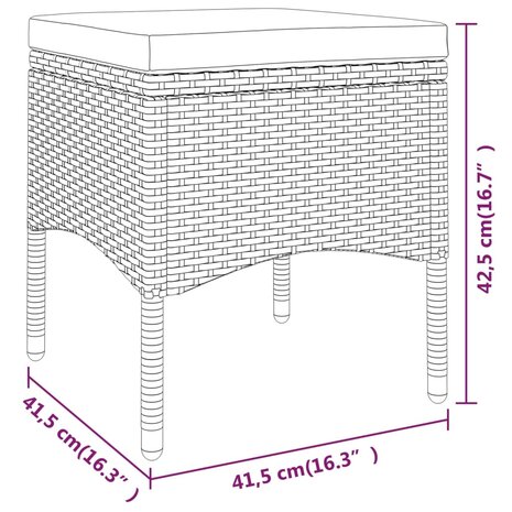 5-delige Loungeset poly rattan zwart