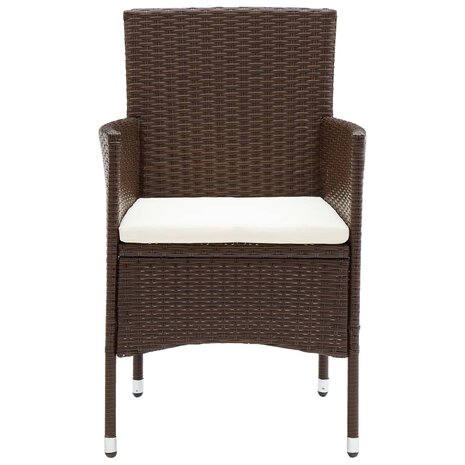 3-delige Tuinset poly rattan bruin