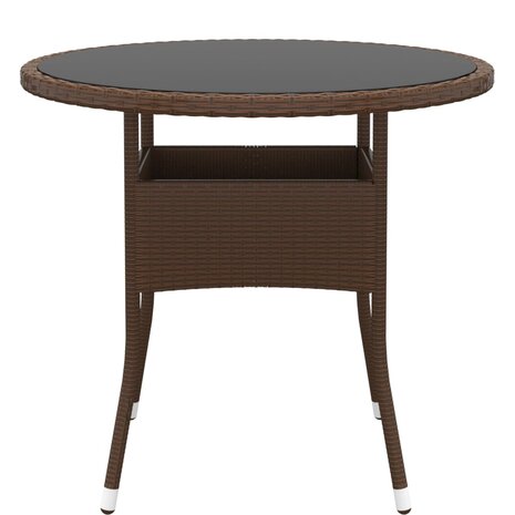 3-delige Tuinset poly rattan bruin