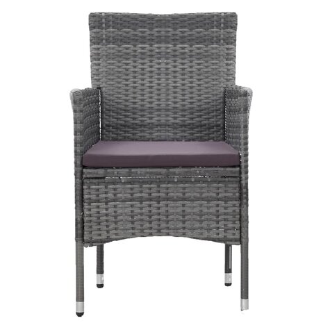 3-delige Tuinset poly rattan grijs