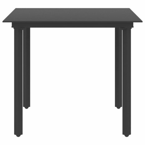 3-delige Tuinset PVC-rattan zwart