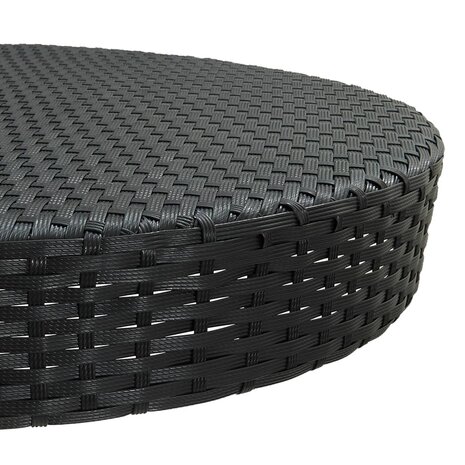5-delige Tuinbarset met kussens poly rattan zwart