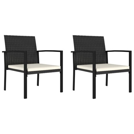 3-delige Tuinset poly rattan zwart
