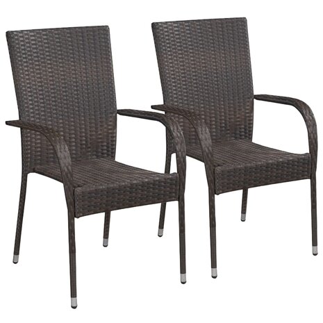 3-delige Tuinset poly rattan bruin