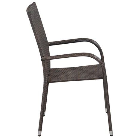 3-delige Tuinset poly rattan bruin