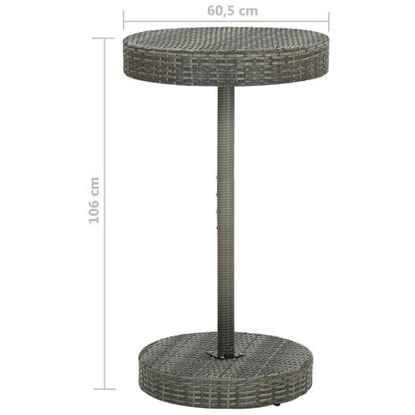 3-delige Tuinbarset met kussens poly rattan grijs