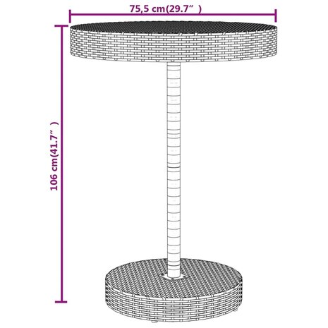 5-delige Tuinbarset poly rattan en massief acaciahout zwart