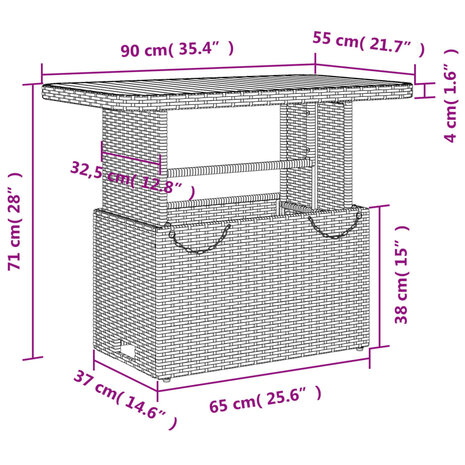 2-delige Tuinset met kussens poly rattan grijs