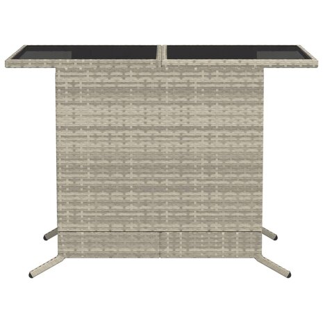 3-delige Bistroset met kussens poly rattan lichtgrijs