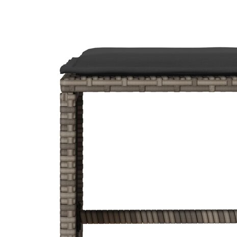 4-delige Loungeset met kussens poly rattan grijs