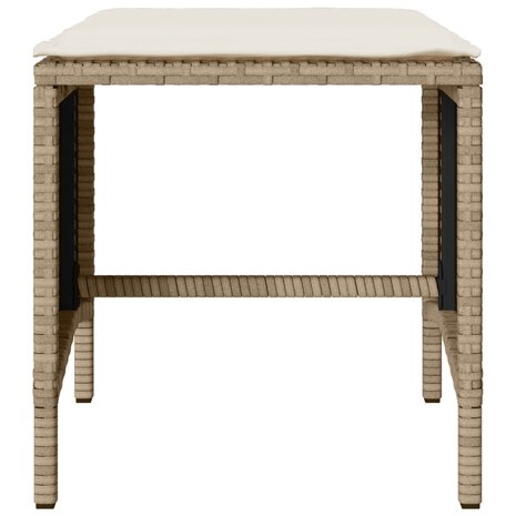 4-delige Loungeset met kussens poly rattan beige