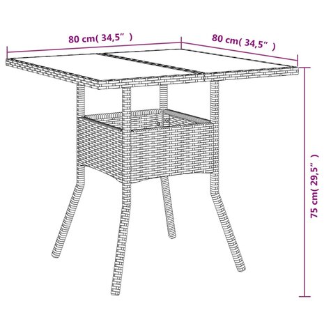 3-delige Tuinset met kussens poly rattan en glas zwart