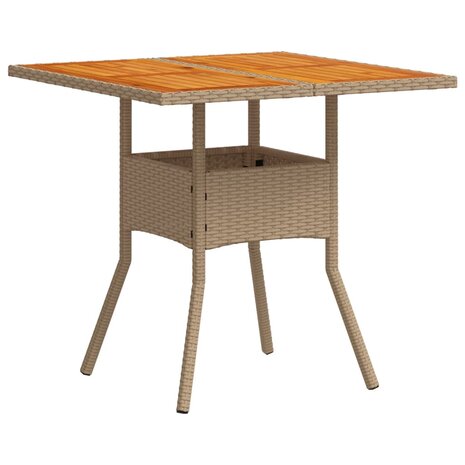 3-delige Tuinset met kussens poly rattan en acaciahout beige