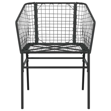 3-delige Tuinset poly rattan glas zwart
