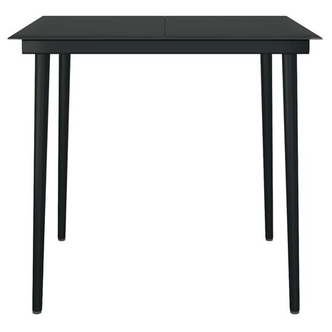 3-delige Tuinset poly rattan glas zwart