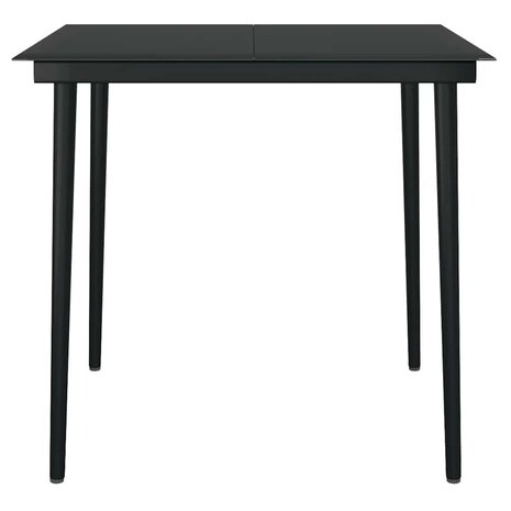 3-delige Tuinset met kussens poly rattan glas zwart