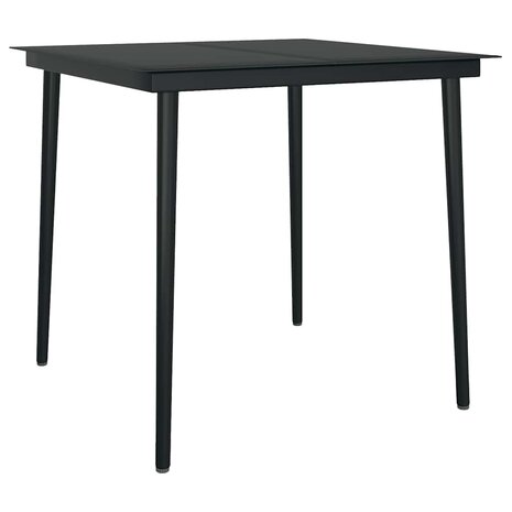 3-delige Tuinset met kussens poly rattan glas zwart