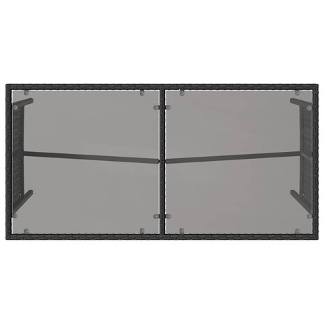3-delige Tuinset met kussens poly rattan zwart