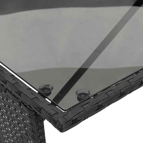 3-delige Tuinset met kussens poly rattan zwart