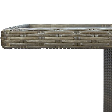 Tuintafel poly rattan en gehard glas bruin