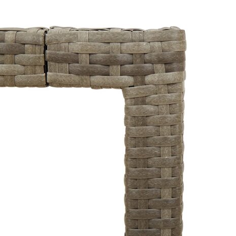 Tuintafel met acaciahouten blad 190x90x75 cm poly rattan grijs