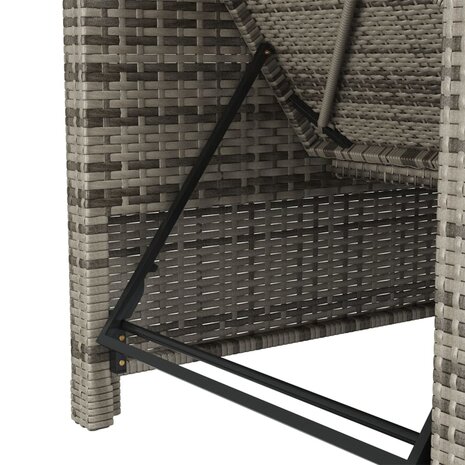 Ligbed met donkergrijs kussen poly rattan grijs