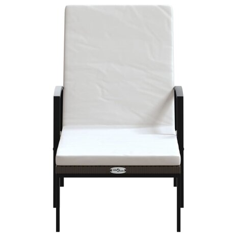 Ligbedden 2 st met tafel poly rattan bruin