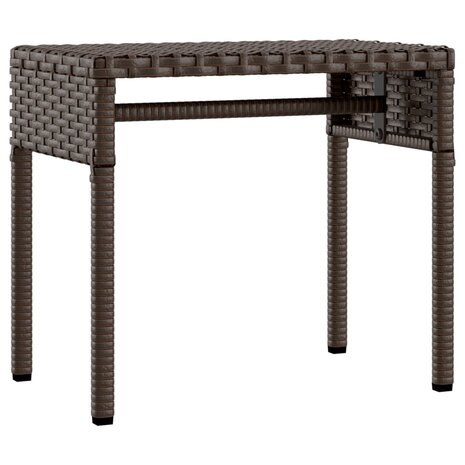 Ligbed met luifel en tafel poly rattan bruin