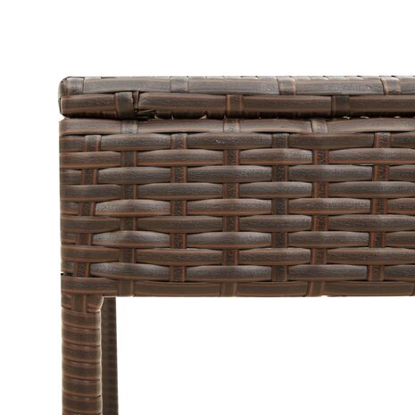 Ligbed met luifel en tafel poly rattan bruin