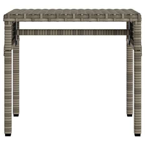Ligbed met luifel en tafel poly rattan grijs
