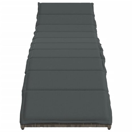 Ligbedden 2 st met kussens poly rattan grijs