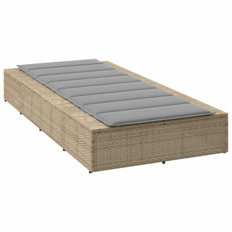 Ligbed met zwevend kussen poly rattan beige