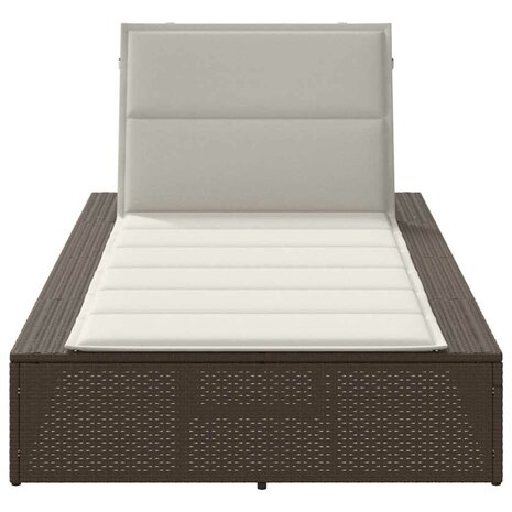 Ligbed met zwevend kussen poly rattan bruin