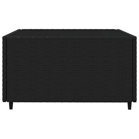 4-delige Loungeset met kussens poly rattan zwart